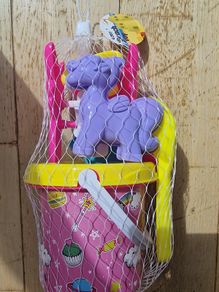 New Unicorn Beach Toy Set - Bucket, Spade, Rake & Sand Moulds
