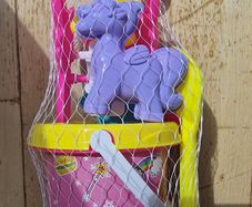 New Unicorn Beach Toy Set - Bucket, Spade, Rake & Sand Moulds