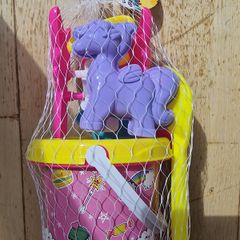 New Unicorn Beach Toy Set - Bucket, Spade, Rake & Sand Moulds