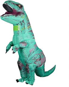 Dinosaur Costume for Adult Inflatable T-Rex Dinosaur Costume Air Blow up Dino Costume Funny Halloween Costume Cosplay Fancy Dress (MULTIPLE COLOURS AVAILABLE)