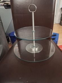 Cake Stand/Glass 2 Tier Stand