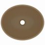 Luxury Basin Oval-shaped Matt Cream 40x33 cm Ceramic Image 4