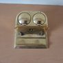 Antique brass inkwell and desk calendar set Image 3