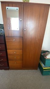Mid century solid wood wardrobe -120