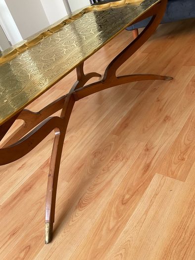 Stunning vintage antique brass folding coffee table
