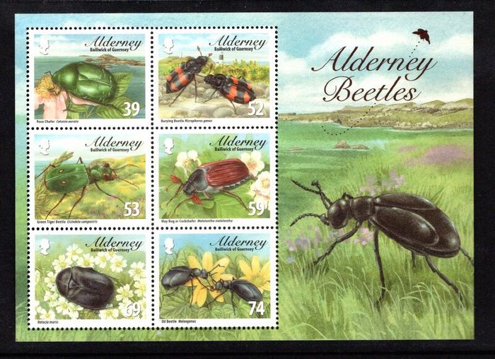 2013 Alderney Beetles Commemorative Stamps Miniature Sheet Mint Never Hinged (MNH)