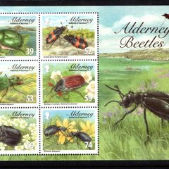 2013 Alderney Beetles Commemorative Stamps Miniature Sheet Mint Never Hinged (MNH)