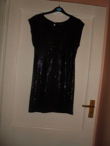 Black Sequenced Mini Dress for Sale