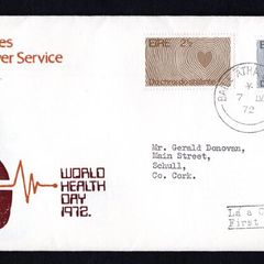 1972 Ireland World Health Day Commemorative Stamps The Irish Times Illustrated First Day Cover (FDC)