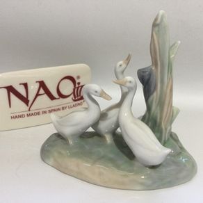 Vintage NAO by Lladro 3 Geese in Reeds Porcelain Figurine Spain