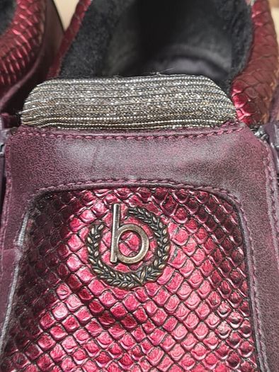 womens BUGATTI trainers metallic snakeskin purple pink zip up Size UK 5 EU 38