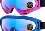 2-Pack Ski Goggles, Compatible Snowboard Goggles for Kids, Teens, Youth, Boys, Girls, Men and Women, Motorcycle Goggles, Wind Resistance Goggles