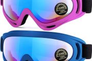 2-Pack Ski Goggles, Compatible Snowboard Goggles for Kids, Teens, Youth, Boys, Girls, Men and Women, Motorcycle Goggles, Wind Resistance Goggles