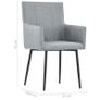 Dining Chairs with Armrests 6 pcs Light Grey Fabric Image 8