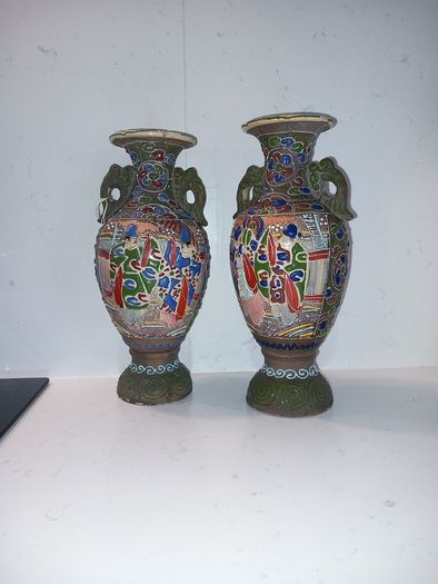 antique japanese satsuma vases vintage hand made and painted art decoration home decor table vintage vase antique gift presents  asian