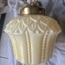 Original cream leaf design glass original 1920s Art Deco ceiling light Image 5