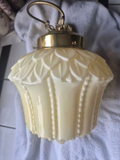 Original cream leaf design glass original 1920s Art Deco ceiling light