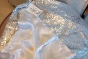 Silver sequin christmas tree skirt