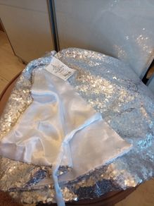 Silver sequin christmas tree skirt