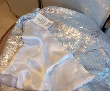 Silver sequin christmas tree skirt