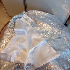 Silver sequin christmas tree skirt
