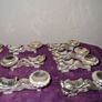 Collection of 11 Vintage Chinese Dragon chopstick and spoon holder Image 4