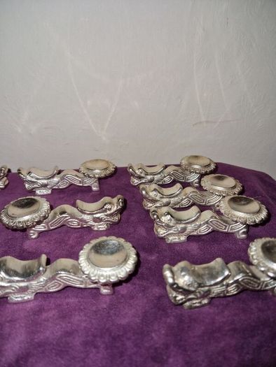 Collection of 11 Vintage Chinese Dragon chopstick and spoon holder
