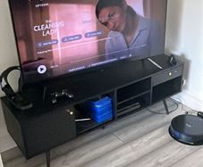 Barcelona TV Unit - Black Wood Effect with Gold Handle