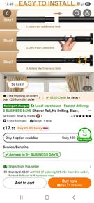 shower/ wardrobe rail
