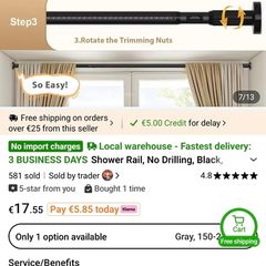 shower/ wardrobe rail