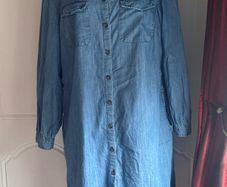 F&F long sleeve knee length denim dress size UK18/20 EU46/48 Postage included