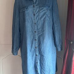 F&F long sleeve knee length denim dress size UK18/20 EU46/48 Postage included