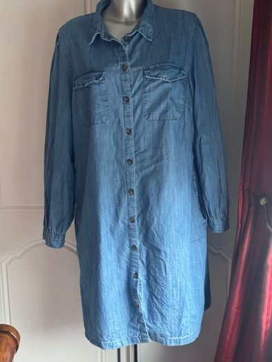 F&F long sleeve knee length denim dress size UK18/20 EU46/48 Postage included