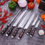 8pcs/Set Kitchen Cutting Tool Block Set With Sharpener 1.4116 Stainless Steel Blade Wood Handle And Kitchen Scissors Image 6