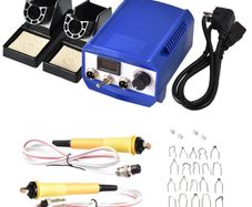 BRAND NEW Upgraded Wood Burning Kit 60W Pyrography Machine Dual Port Digital Display with 20 Pyrography Wire Tips Adjustable Temperature