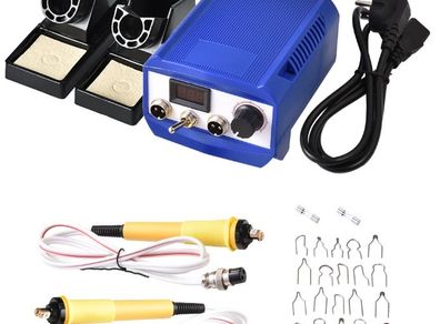 BRAND NEW Upgraded Wood Burning Kit 60W Pyrography Machine Dual Port Digital Display with 20 Pyrography Wire Tips Adjustable Temperature