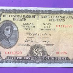 Irish five pound lavery note
