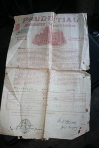 Antique Prudential Assurance Co Ltd Industrial Branch Life Insurance Policy