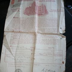 Antique Prudential Assurance Co Ltd Industrial Branch Life Insurance Policy