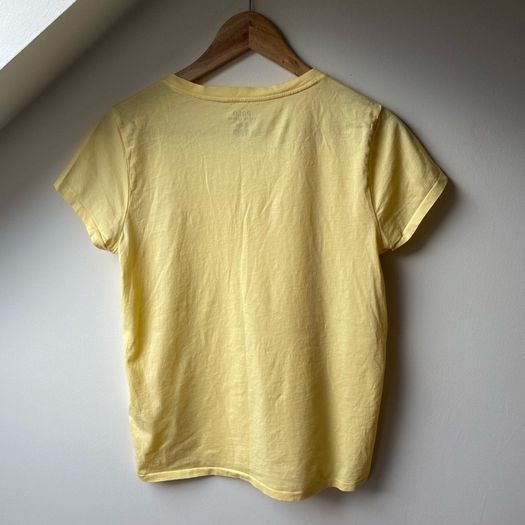Polo Ralph Lauren Womens V Neck T Shirt Classic Short Sleeve Yellow
