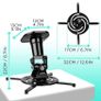 Projector Mount Stand for Ceiling or Wall Bracket PB01XB | 10kg Capacity | Universal Adjustable Clamp | Tile Swivel Rotate | Black (FREE POSTAGE) Image 2