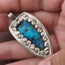 Vintage Turqouise & Brass Beatiful Desgin Pendant Image 2