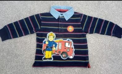 M&S Fireman Sam Boys Long Sleeved Polo Tshirt