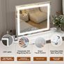 Lighted Vanity Mirror - 62x52cm Large Makeup Mirror with 3 Color Modes, Dimmable Brightness, Smart Touch, Memory Function, Wall Mounted/Tabletop, Metal Frame, USB Port for Bedroom Image 2