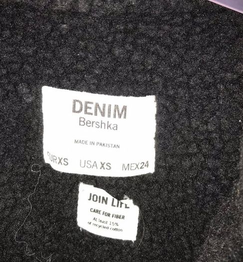Bershka black denim oversized jacket