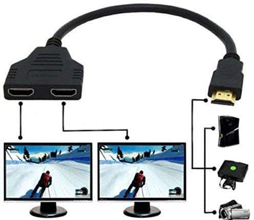 HDMI 4K@60Hz (Male) to 2xHDMI (Female) Splitter Extension Gold Plated Cable Adapter (Brand New/Warranty)
