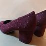 SOFFICE SOGNO 9670 Camoscio Vino woman Italian leather stud shoe bordeaux  size 7 UK SALE Image 4