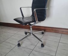 Black leather executive board room meeting chairs