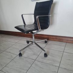 Black leather executive board room meeting chairs