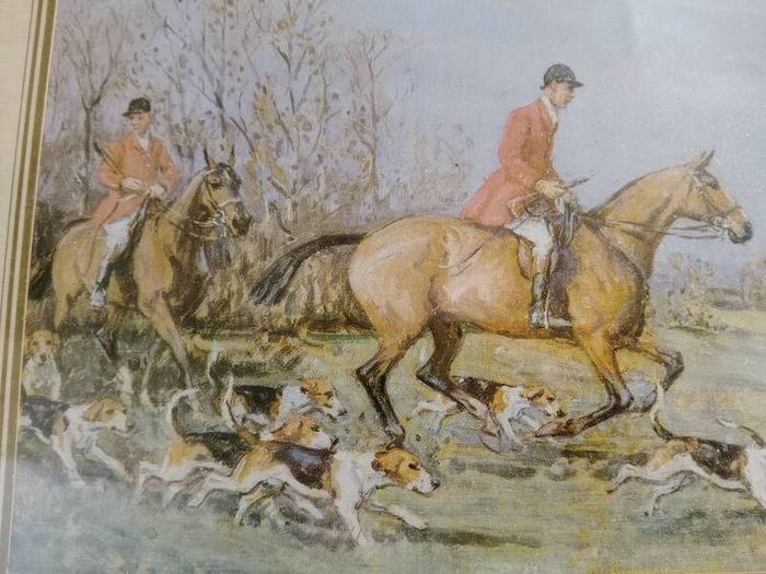 Vintage Hunting print, John Sanderson Wells